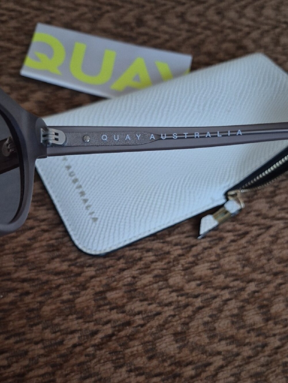 Quay Australia Matte Gray Cat Eye Sunglasses - Picture 3 of 6